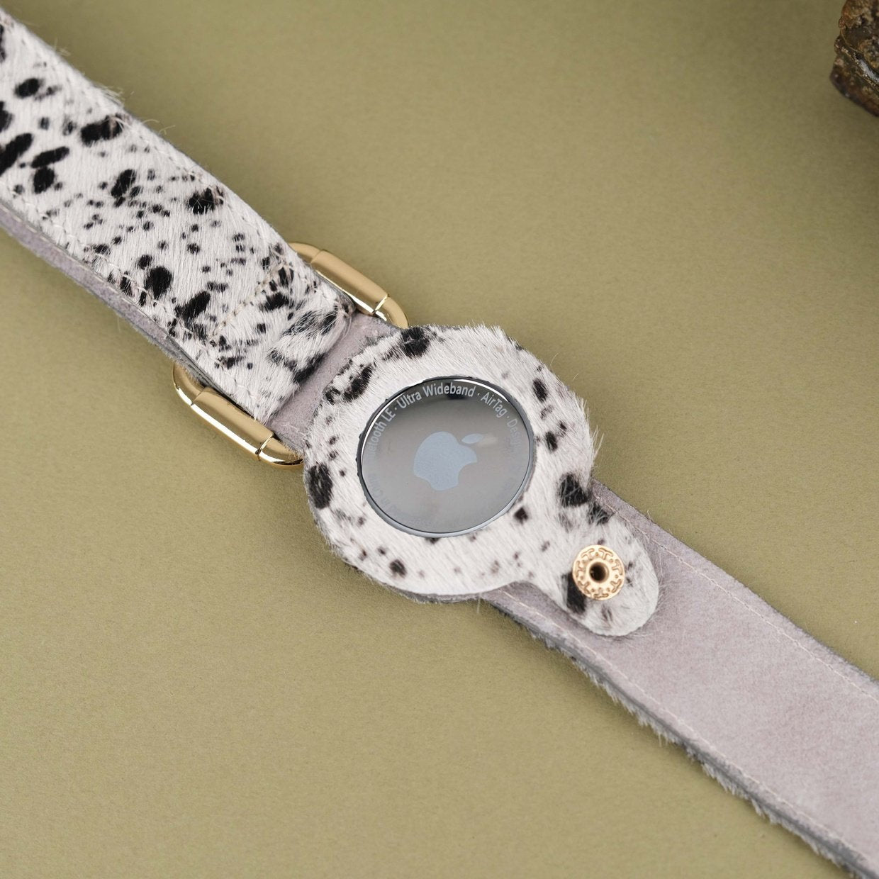 Dalmatian Handcrafted Leather Dog Collar with Airtag Slot