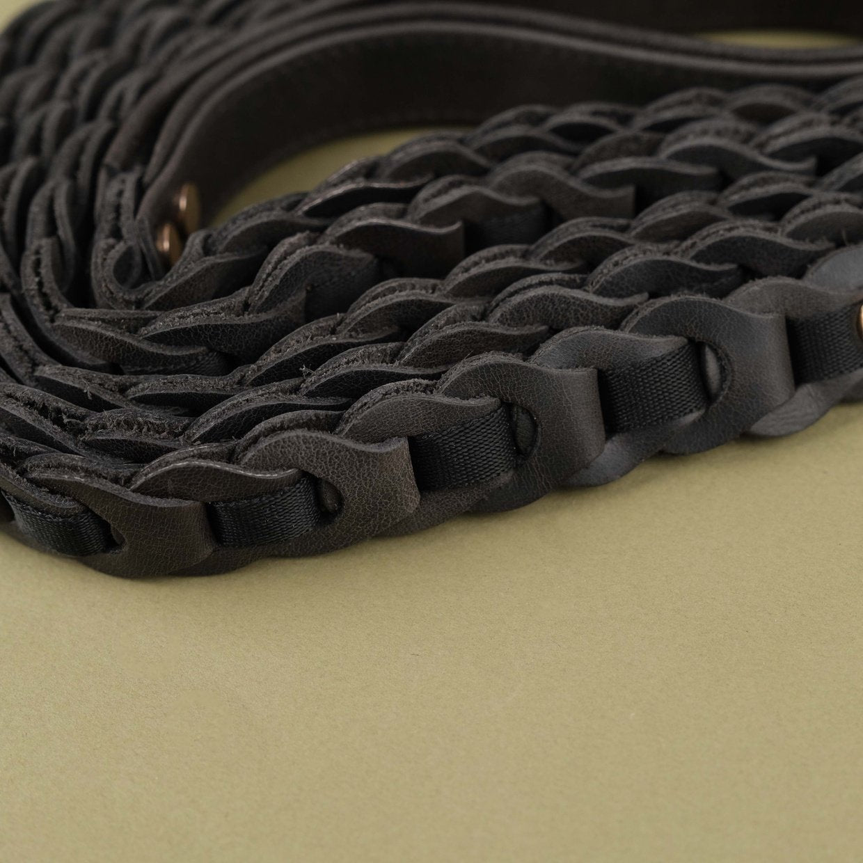 Black Leather Pet Leash