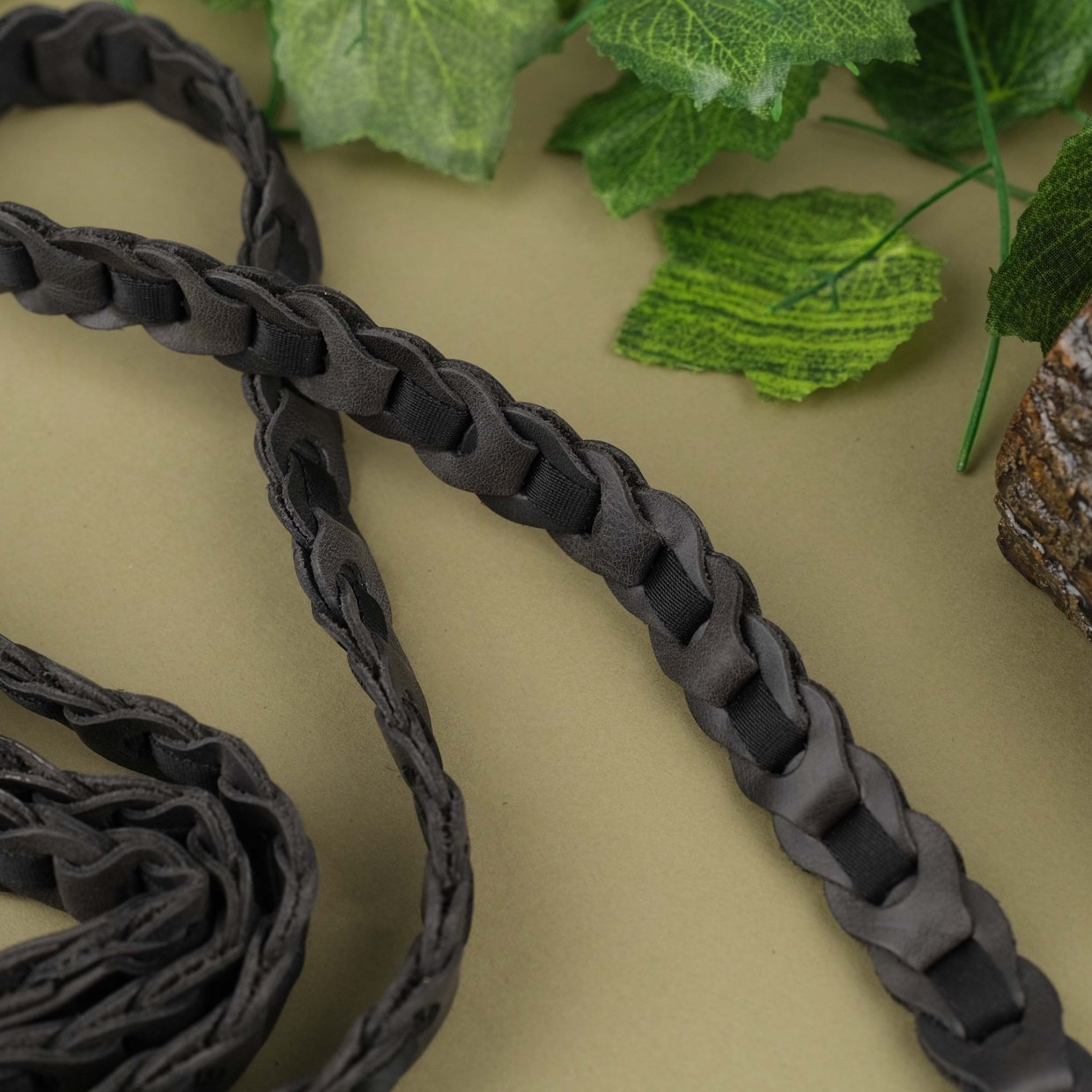 Black Leather Pet Leash