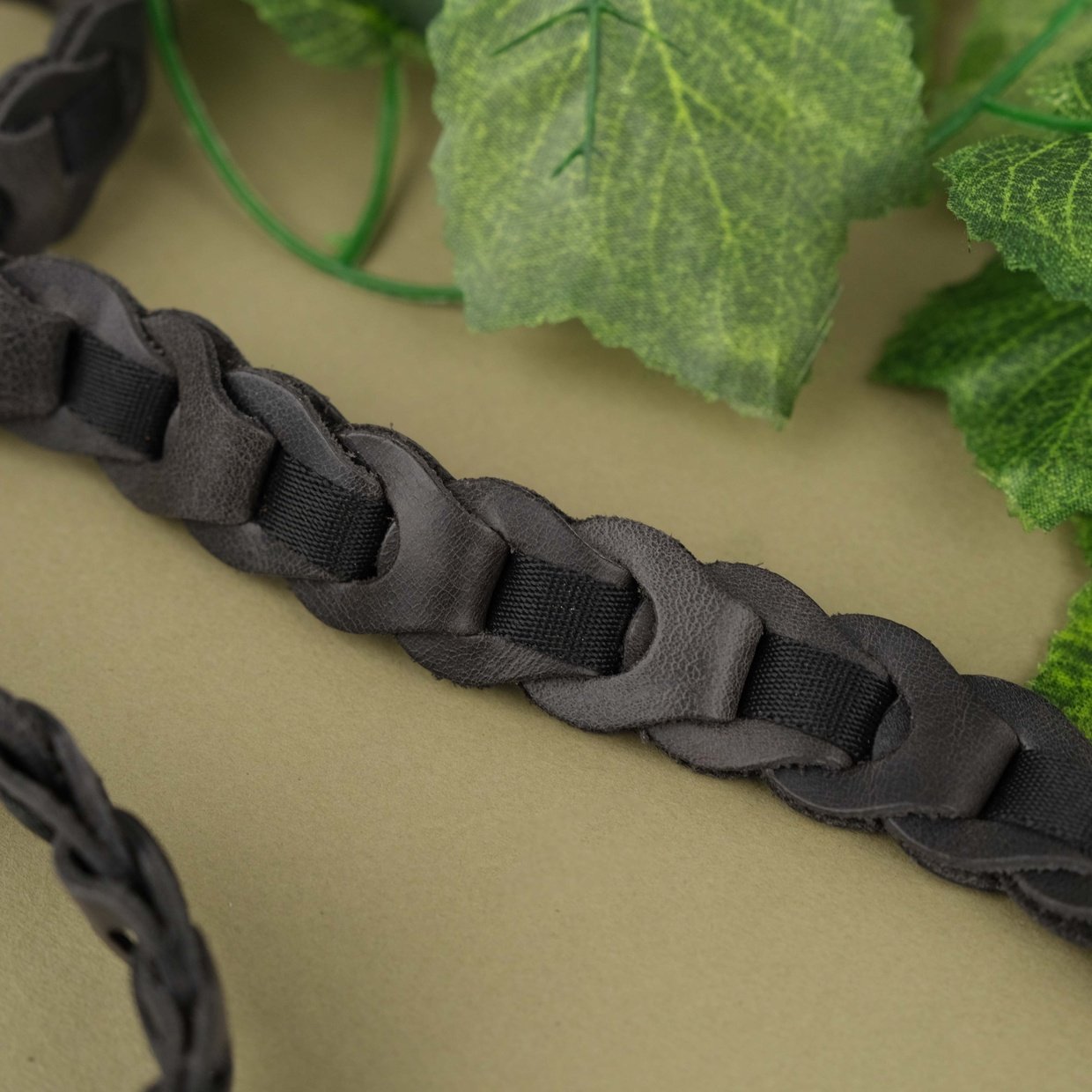 Black Leather Pet Leash
