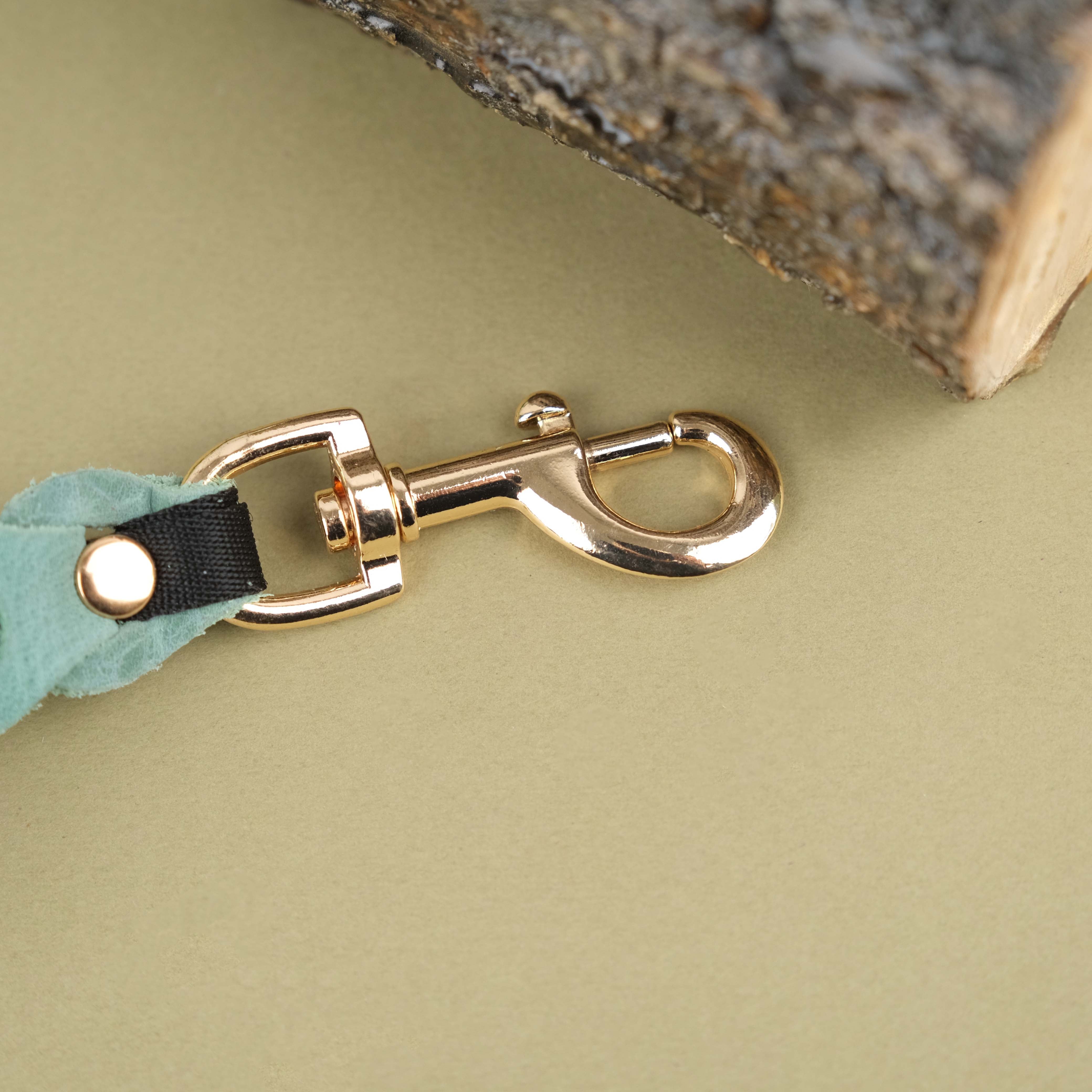 Almond Green Leather Pet Leash