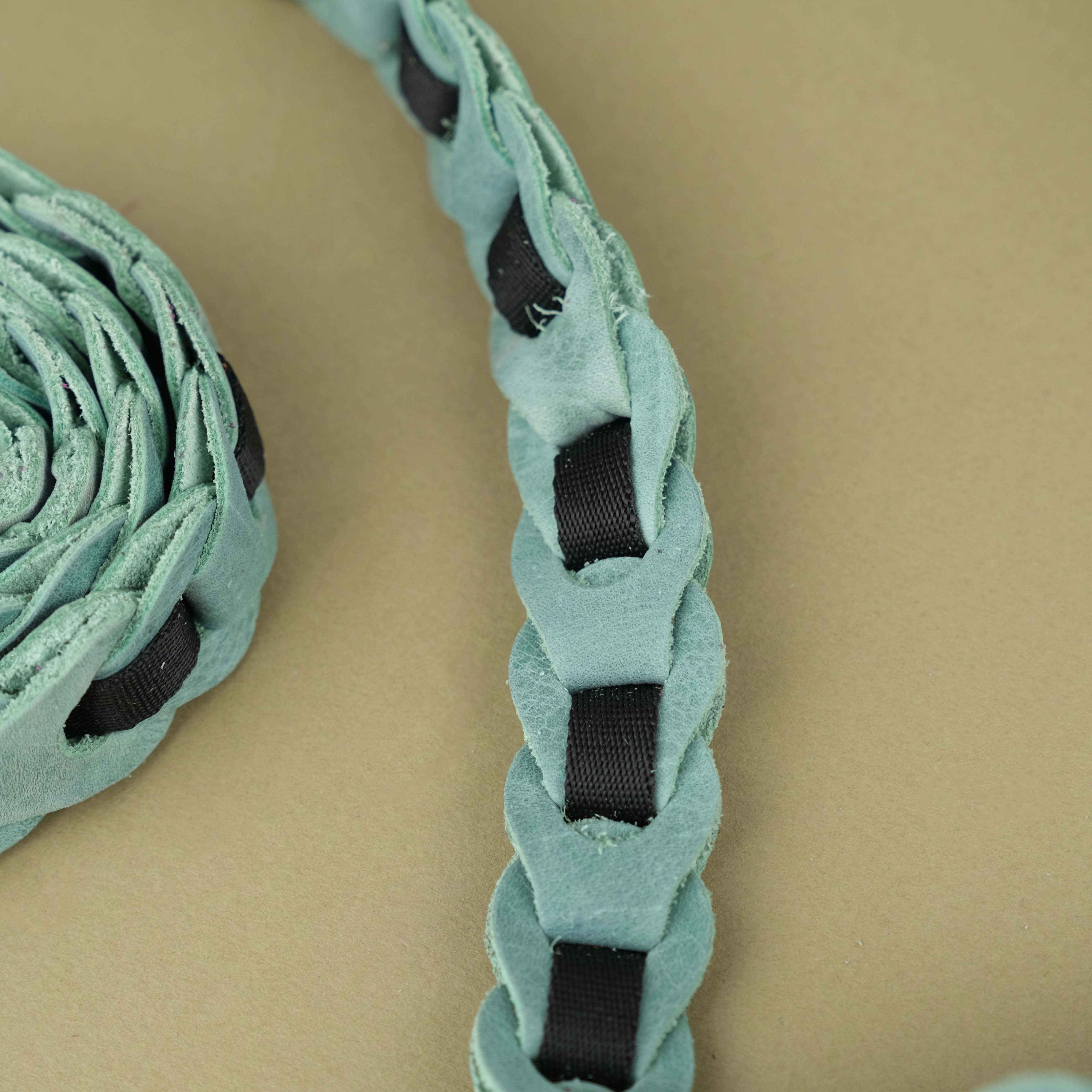 Almond Green Leather Pet Leash