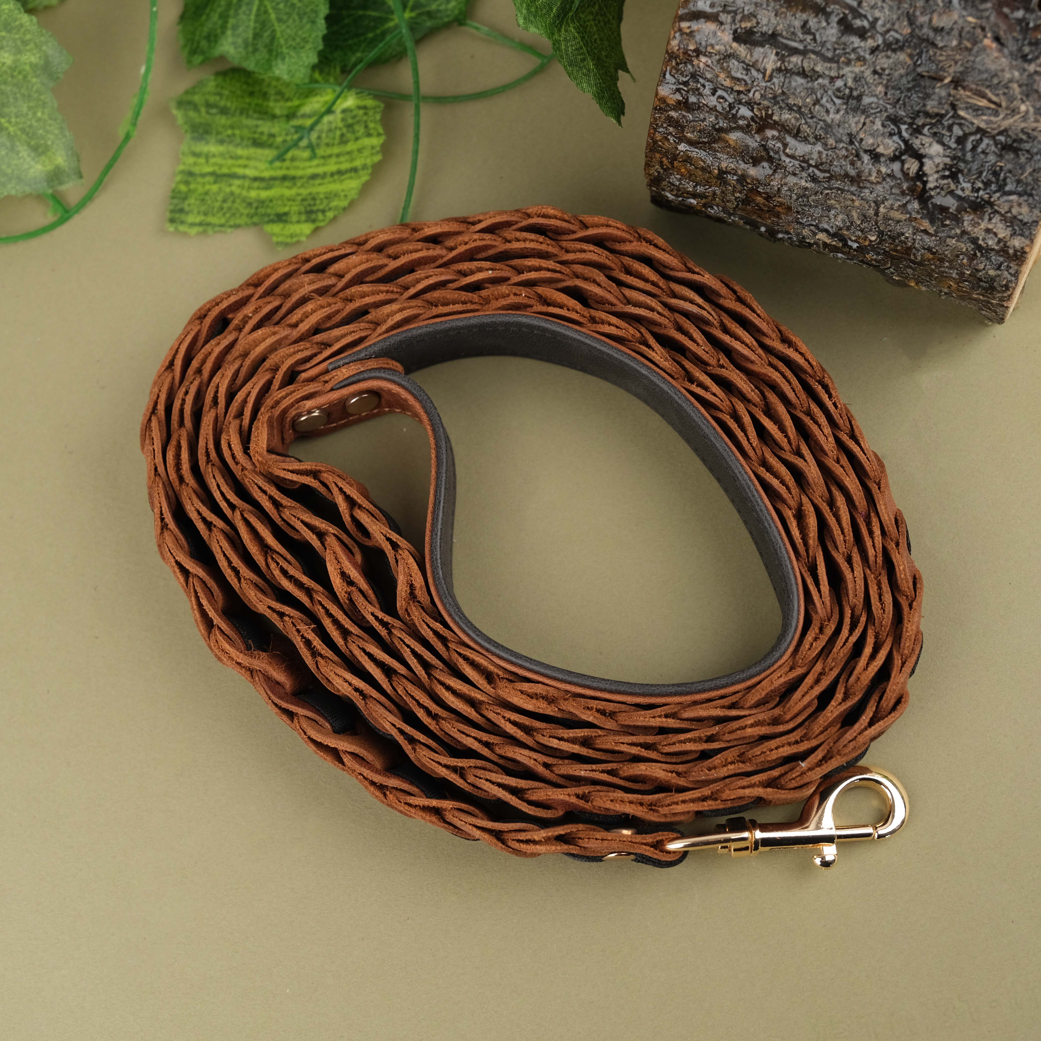 Brown Leather Pet Leash