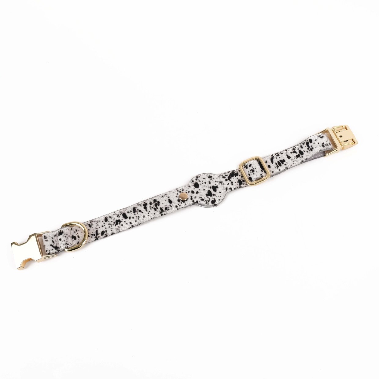 Dalmatian Handcrafted Leather Dog Collar with Airtag Slot