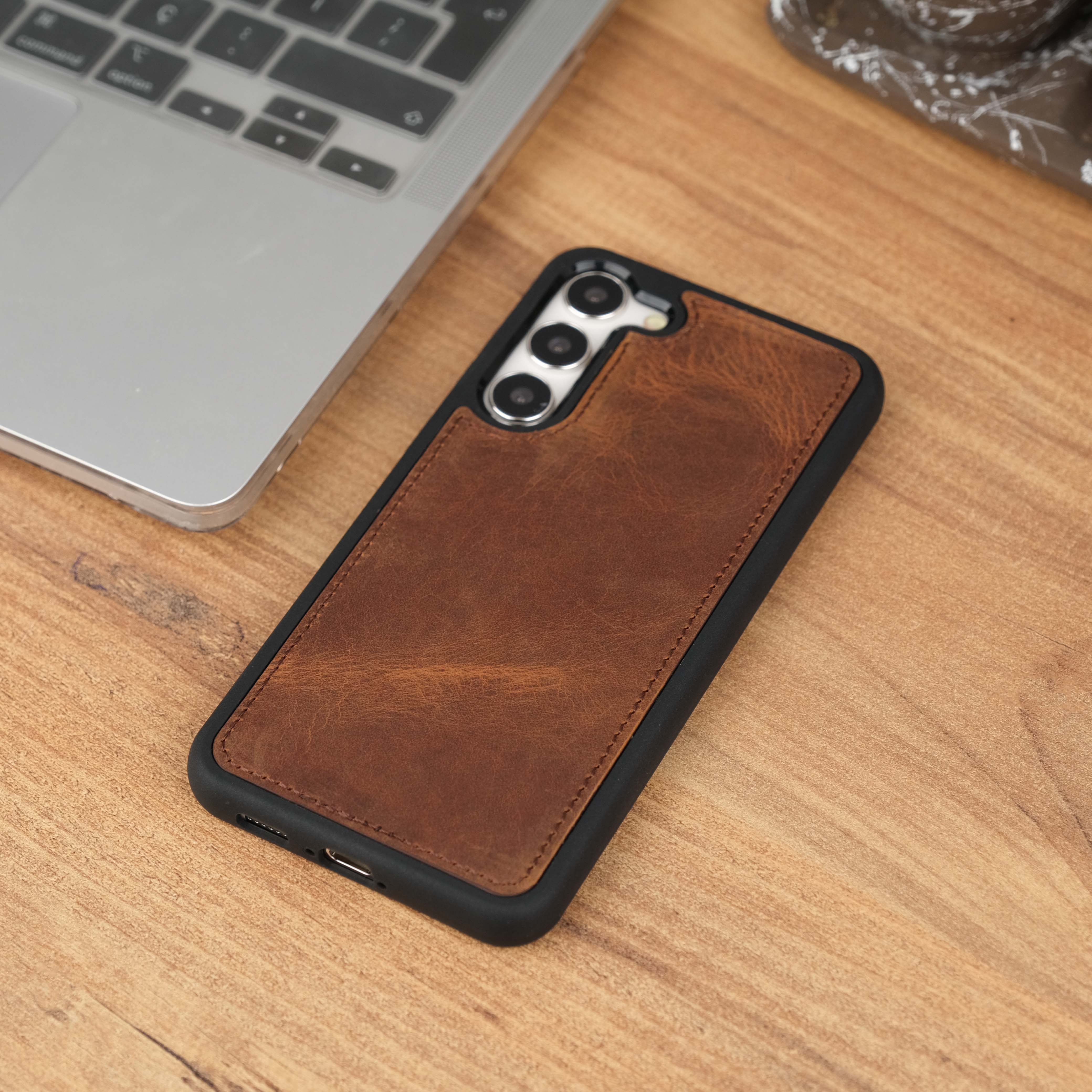 Antique Brown Galaxy S23 Case Shock Proof Rubber Edging