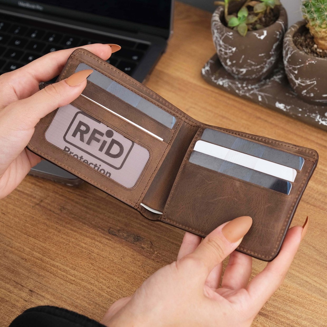 Antique Brown Leather Wallet for Men