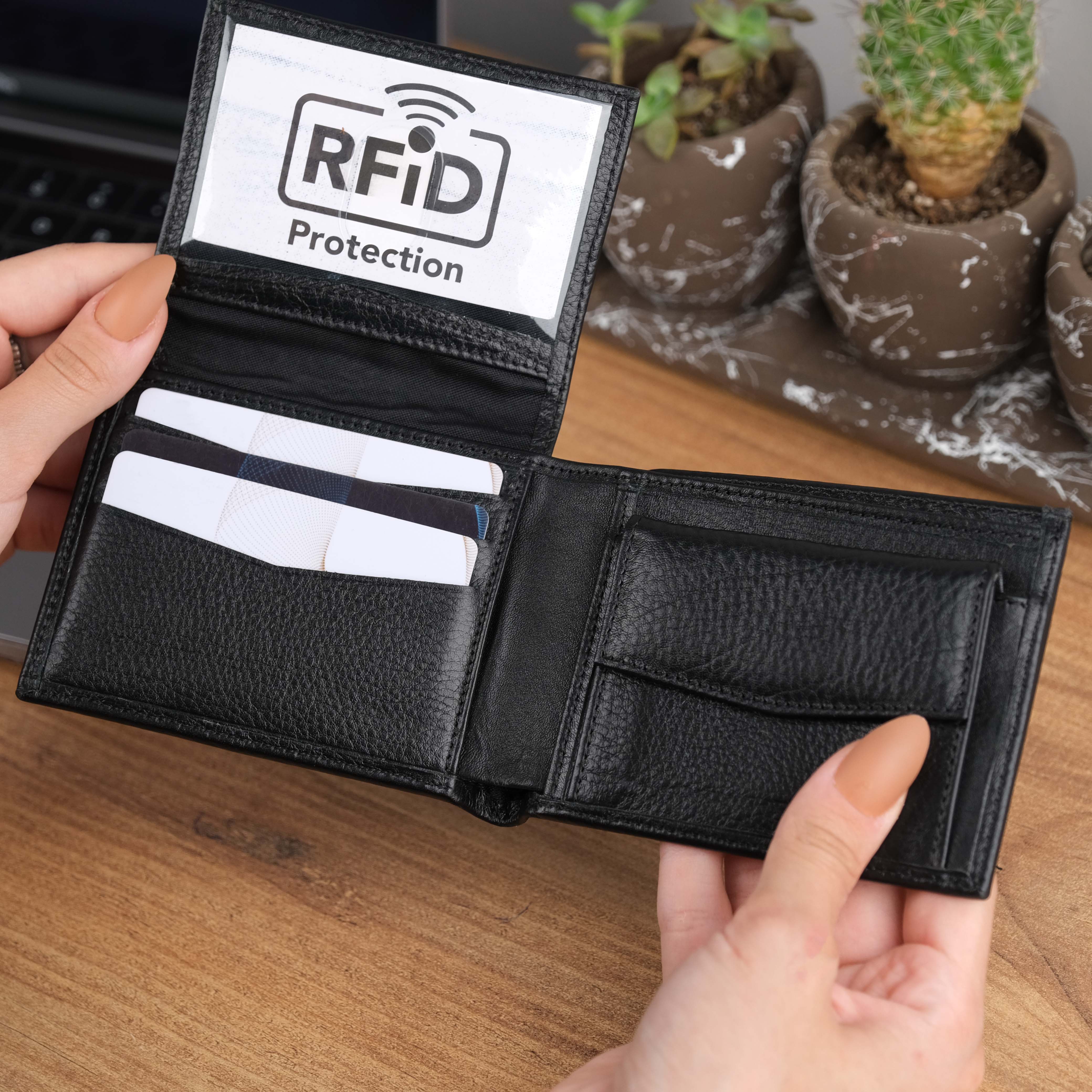 Floater Black Leather Handmade Wallet for Men
