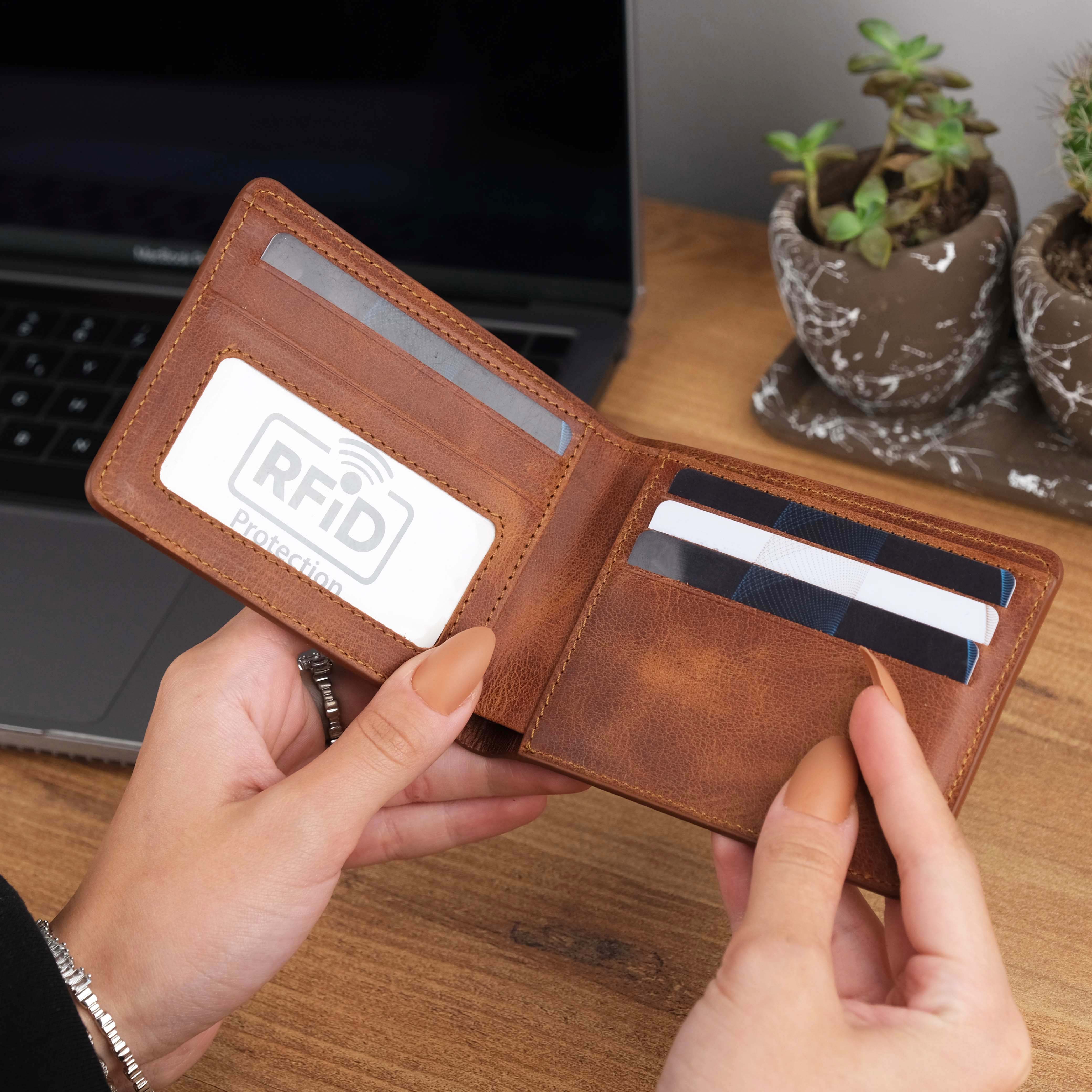 Light Brown Leather Wallet for Men