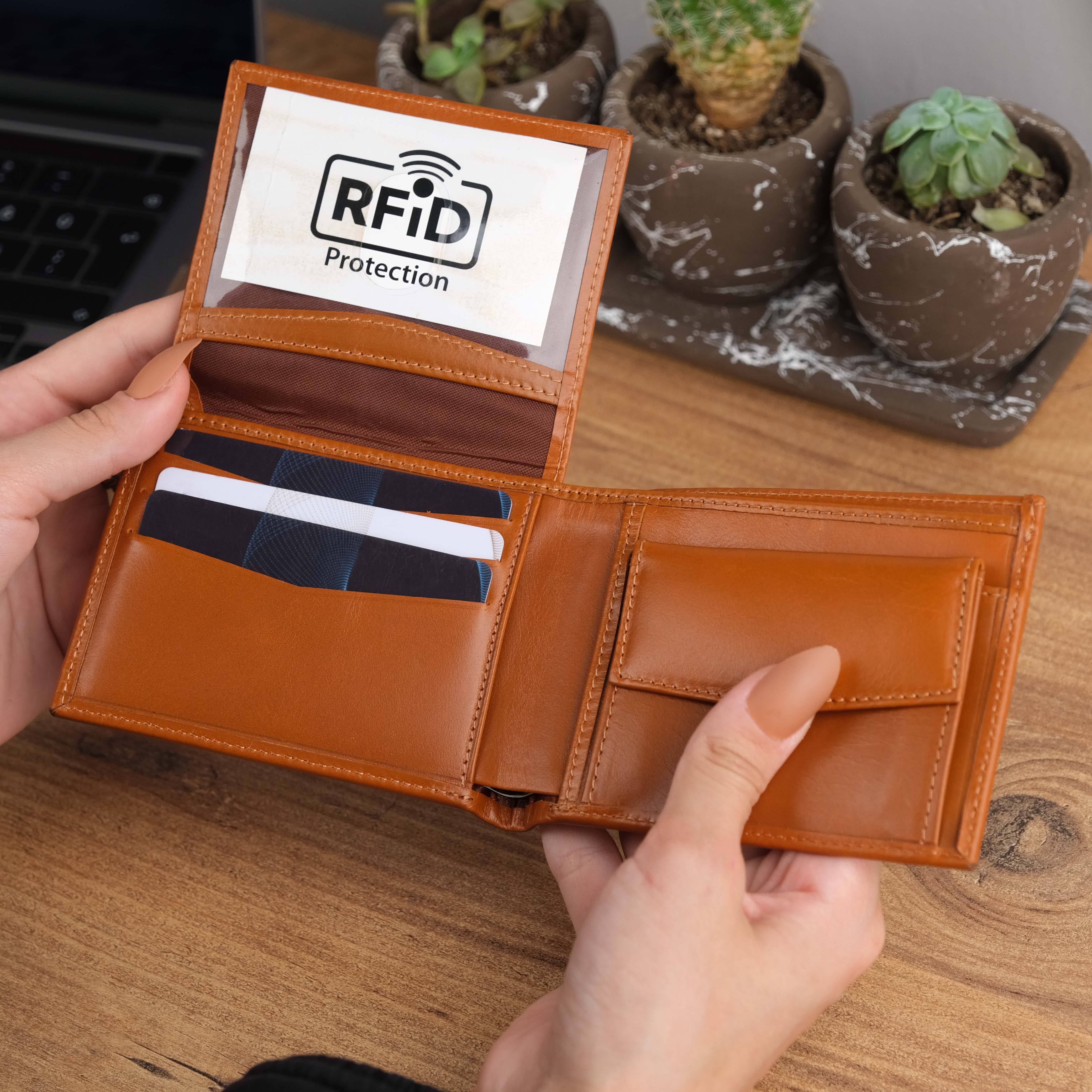 Tan Leather Handmade Wallet for Men