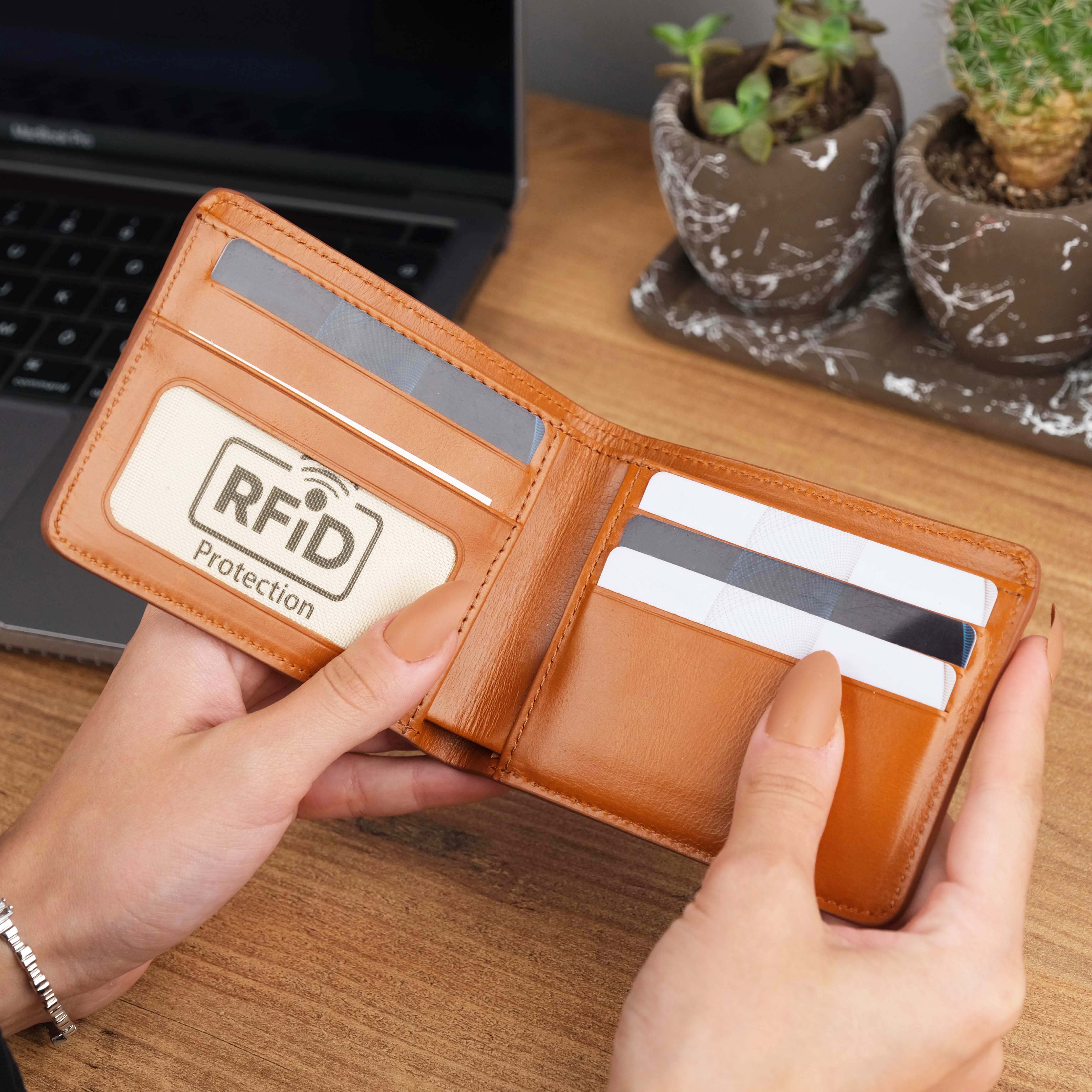 Tan Leather Wallet for Men