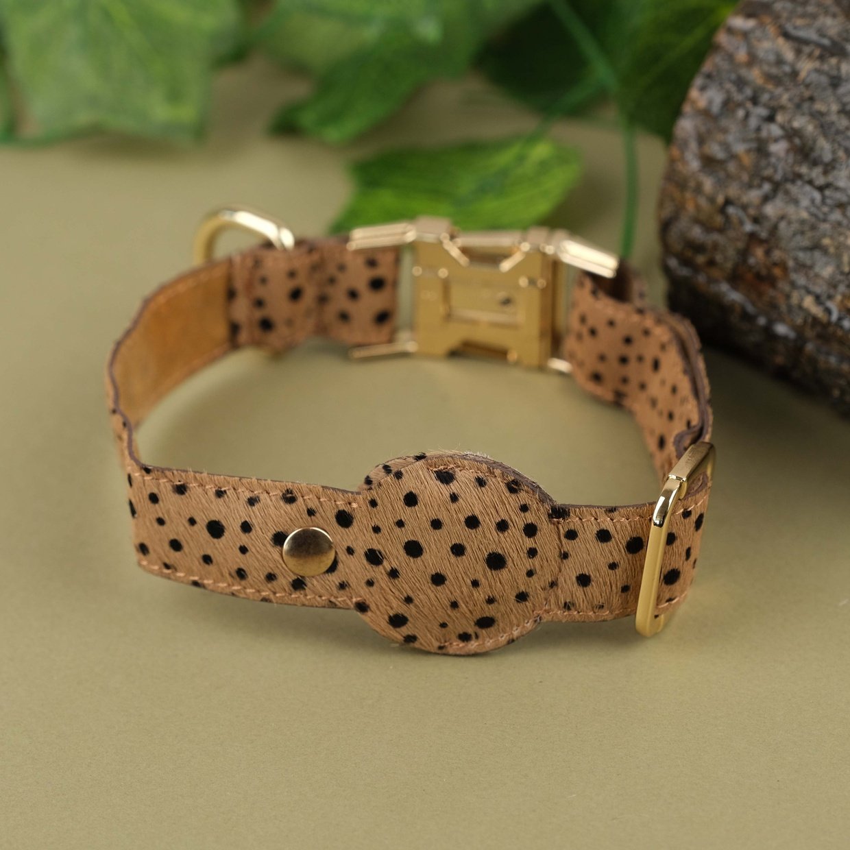Sprinkle Handcrafted Leather Dog Collar with Airtag Slot