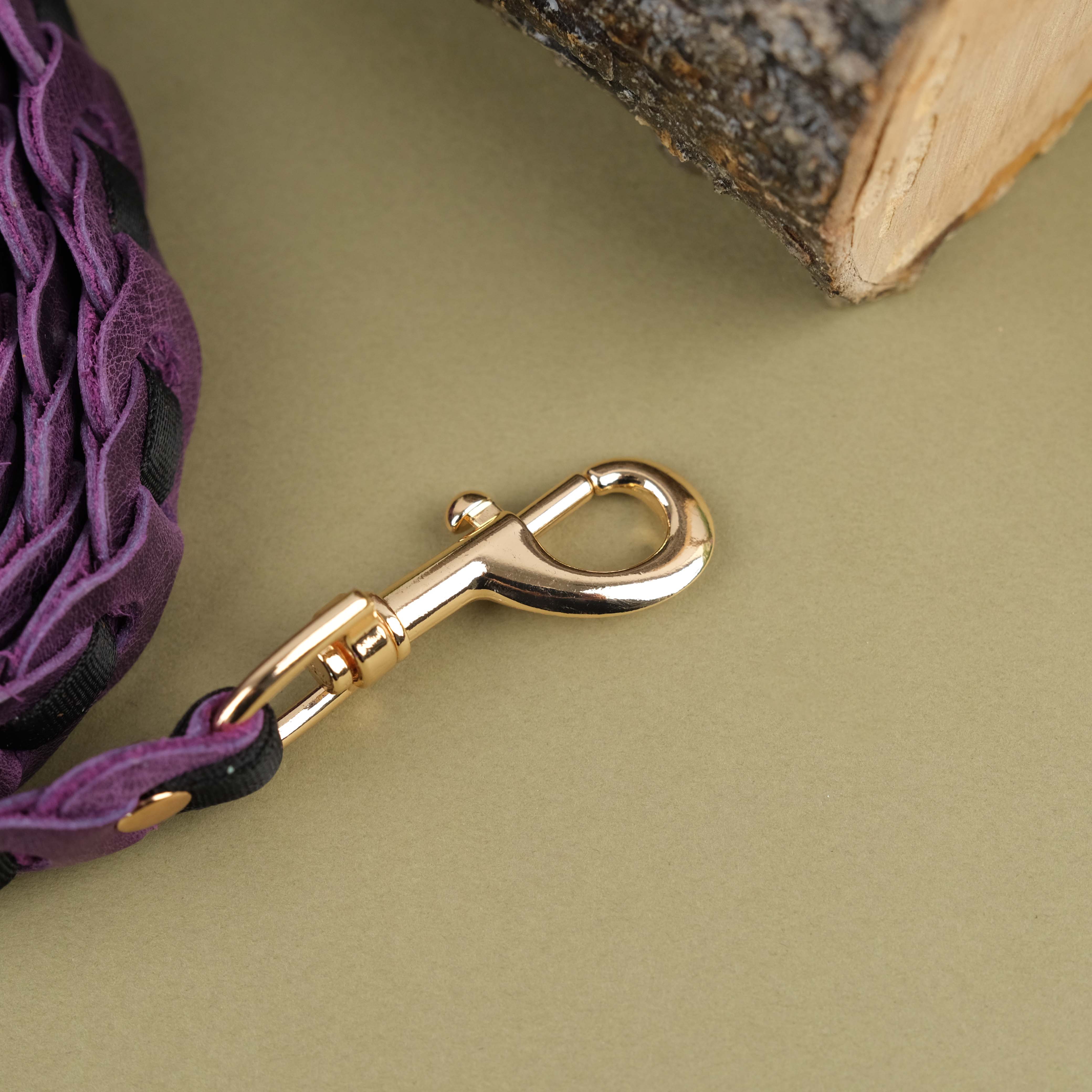 Purple Leather Pet Leash