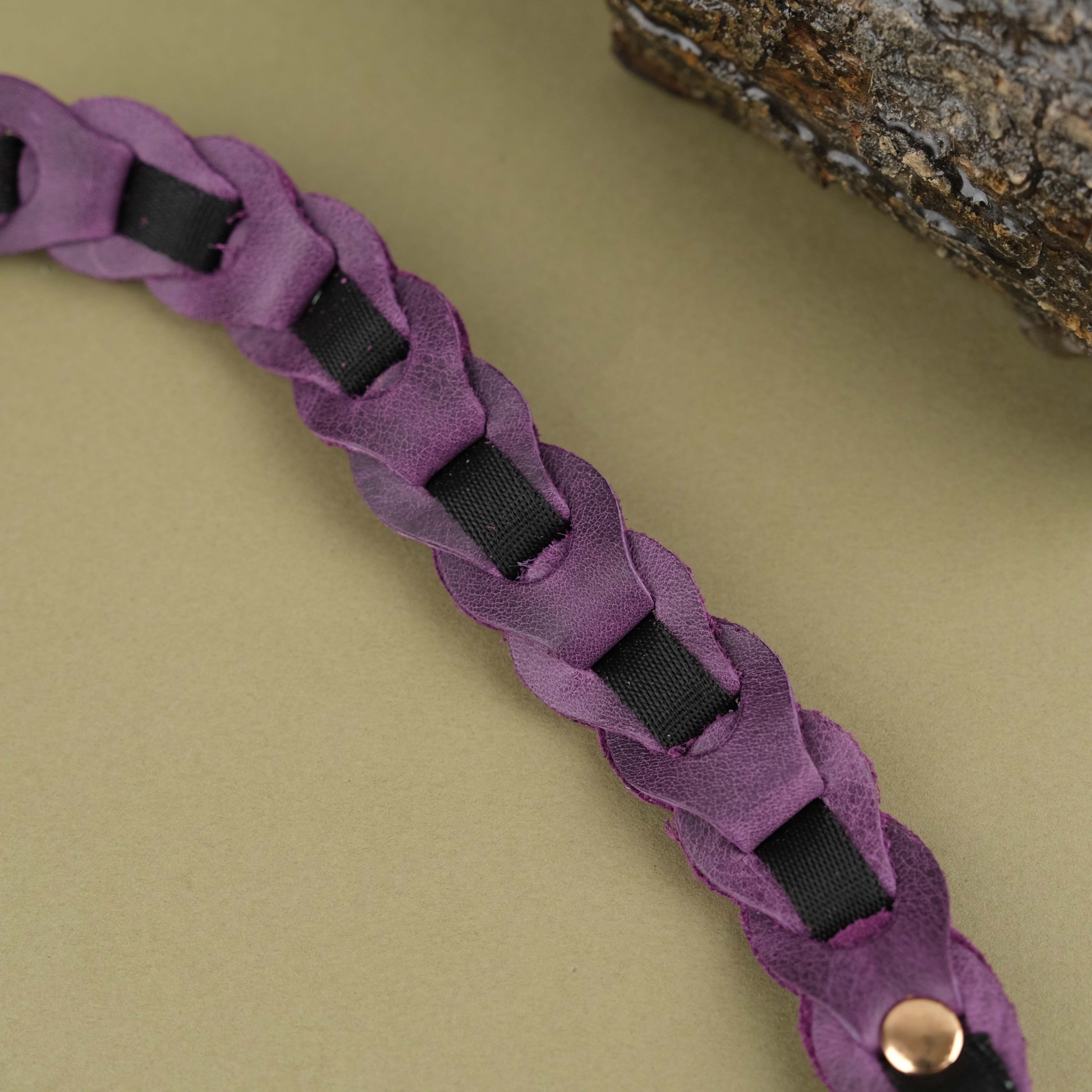 Purple Leather Pet Leash