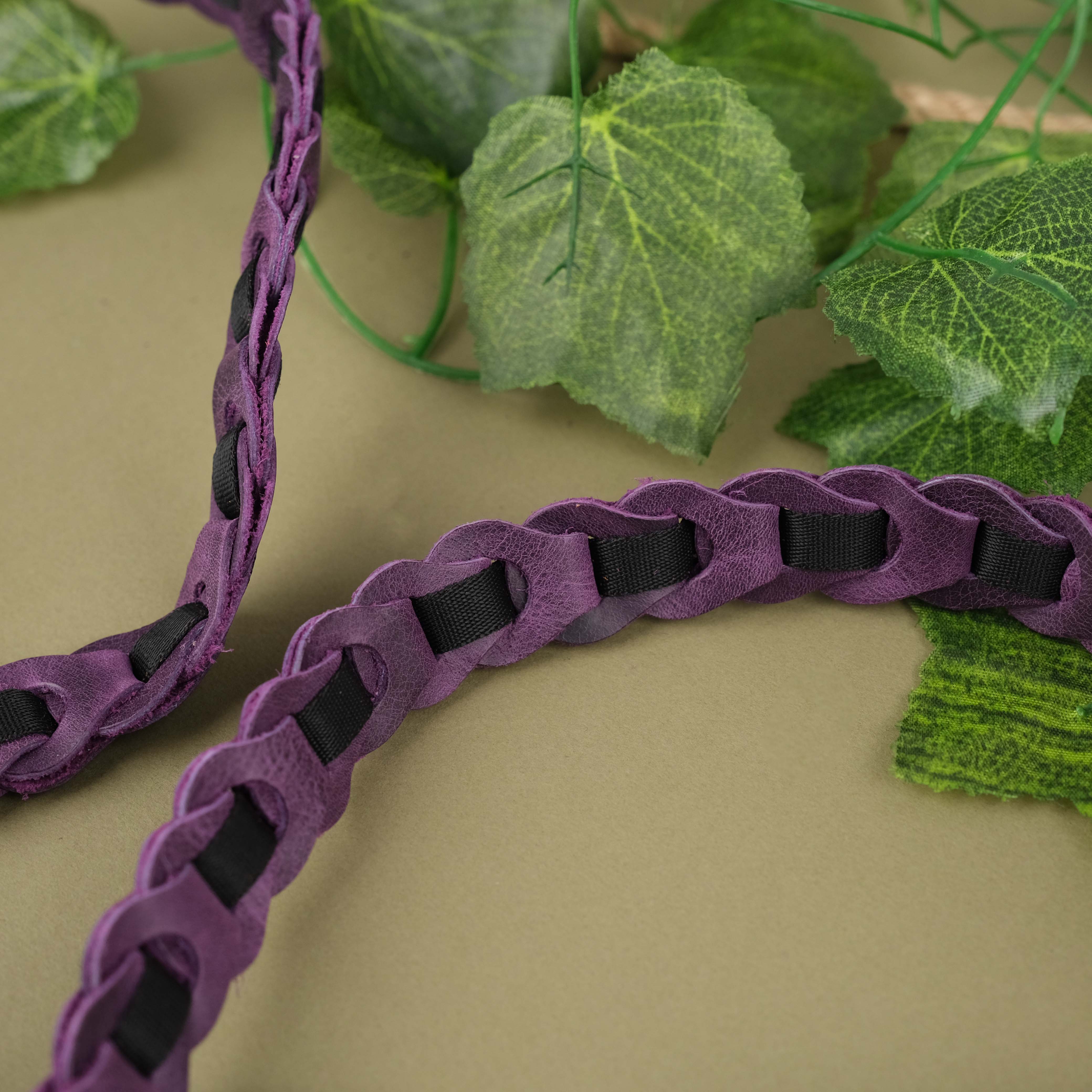 Purple Leather Pet Leash